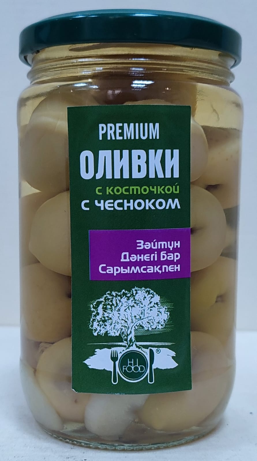 Оливки с косточкой и чесноком, 350 грамм